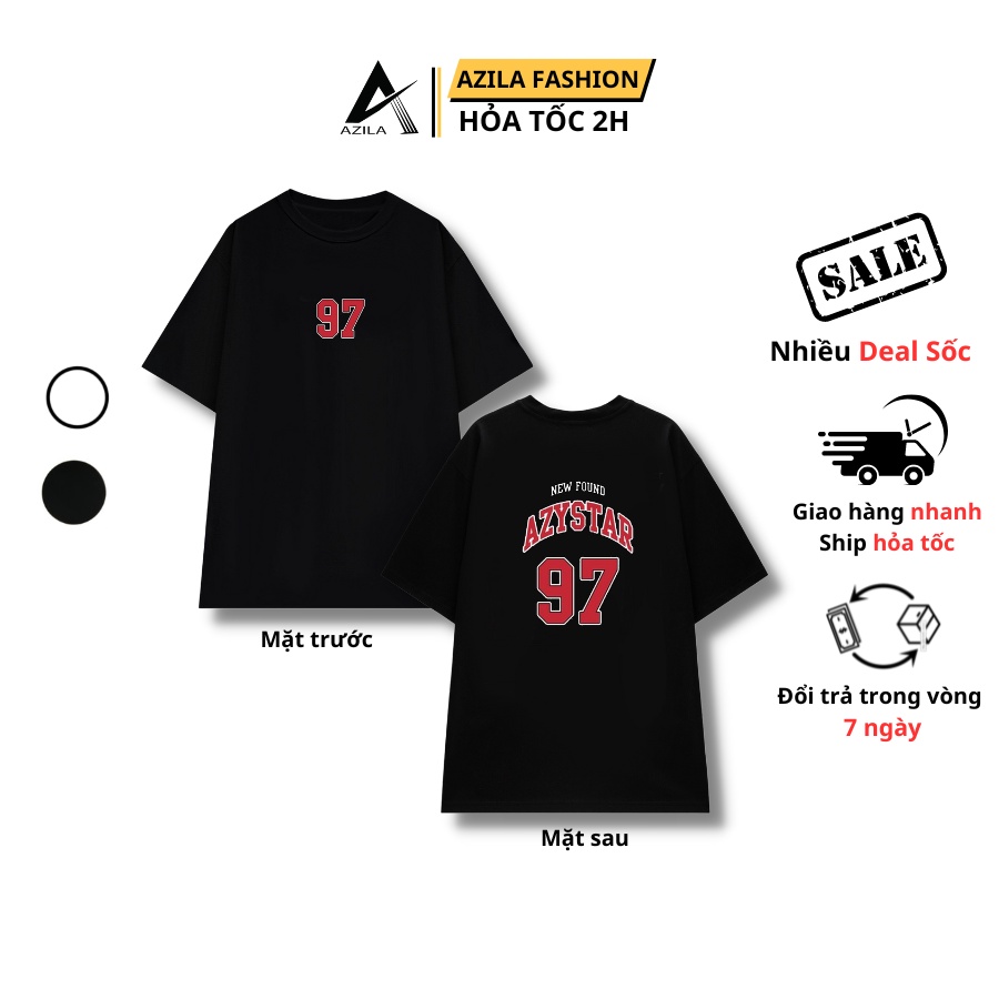 Áo thun Local Brand thương hiêu AZILA178 Tay lỡ From rộng in AZYSTAR chất liệu cotton