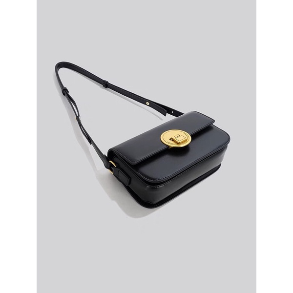 Túi xách nữ đeo chéo, kẹp nách thời trang khoá tròn gập chất liệu da PU