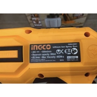 Máy phun sơn dùng pin 20V INGCO CSGLI2001 ( không kèm pin và sạc )