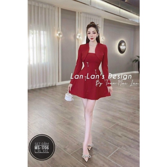 Set đầm nơ 2 món