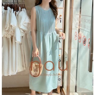 Đầm suông phối xếp li 6 màu