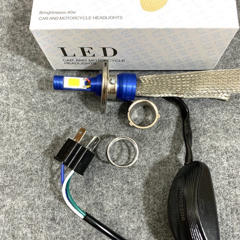 Đèn Pha Led 2 Tim Xe Máy Siêu Sáng Tản Nhiệt Đuôi Nhôm-CYT Chính Hãng 36W