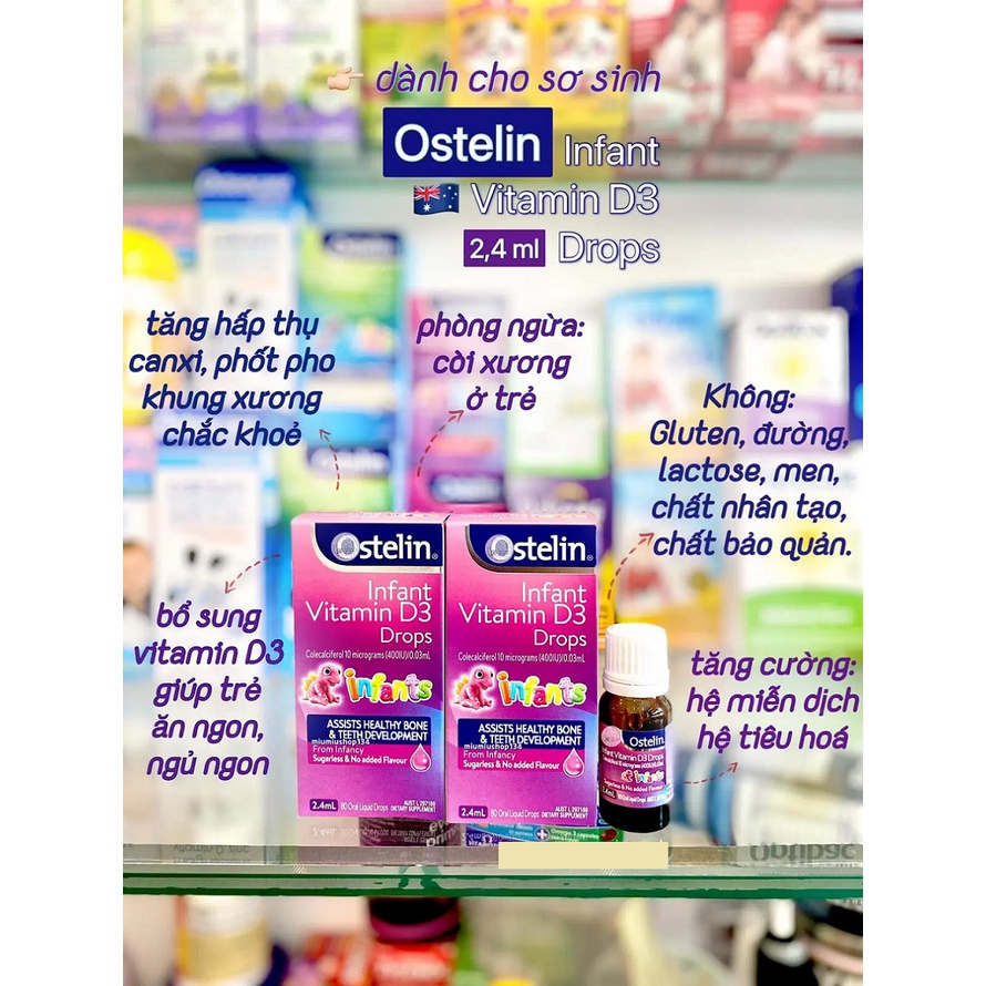 Vitamin D3 Ostelin, D3 Drops Ostelin 2.4ml, D3 Liquid Ostelin 20ml xuất xứ Úc