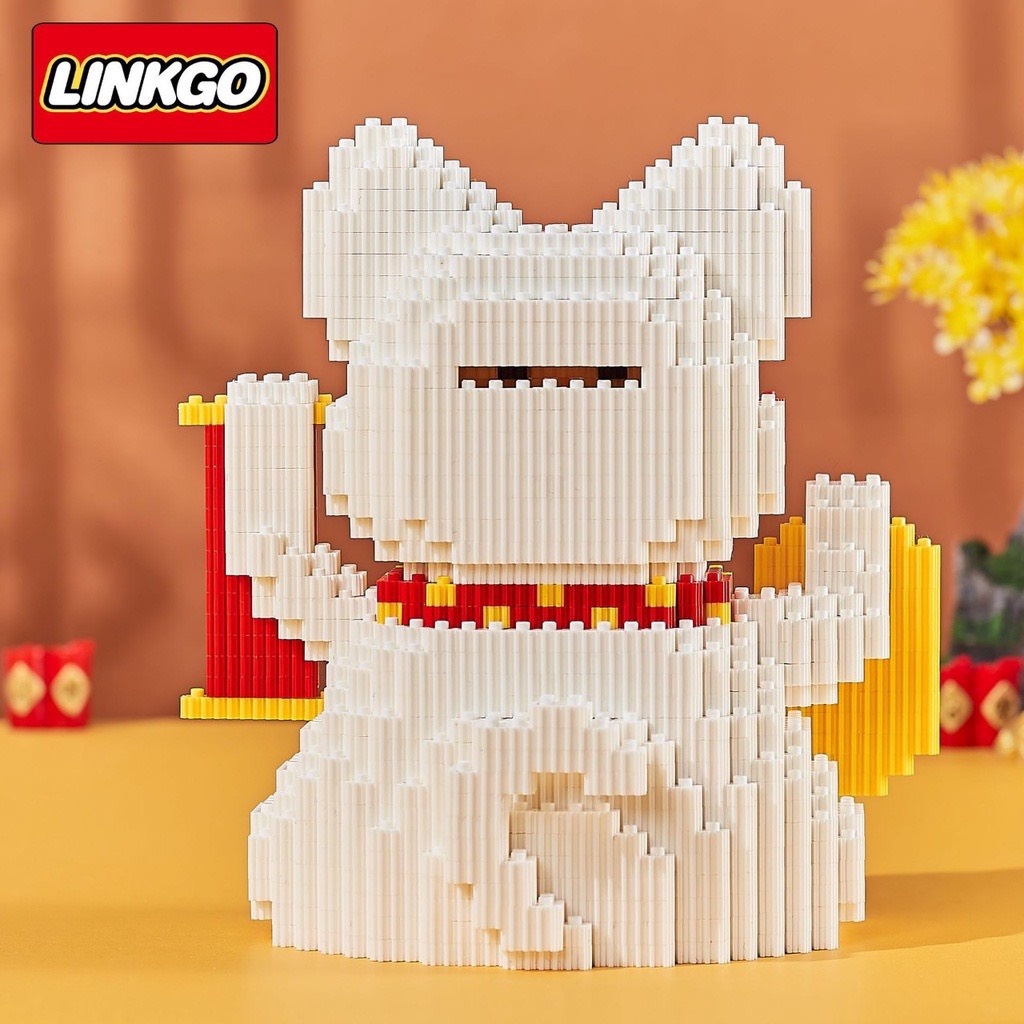 Lego mèo thần tài xizai lắp ghép size to tiêu chuẩn, đồ chơi lắp ghép mèo tài lộc cho bé