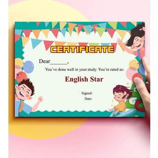 Giấy khen A4 English Star