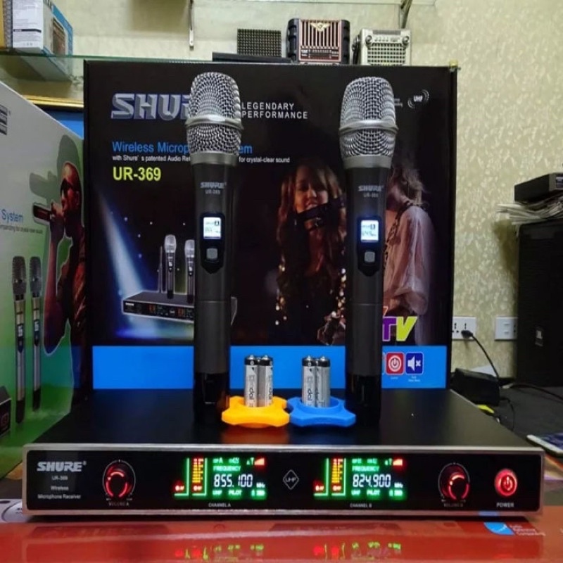 Mic không dây Shures UR 369 Chính Hãng, thu âm tốt, tiếng trong và ấm
