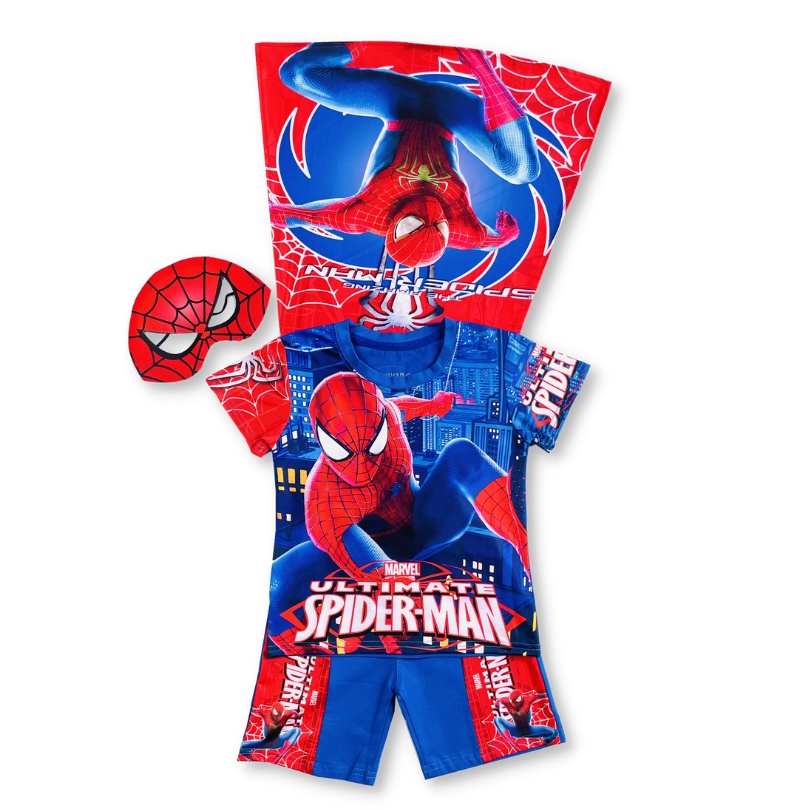 Bộ quần áo siêu nhân người nhện, spiderman, đồ lửng cho bé trai B144 tặng kèm choàng và mặt nạ