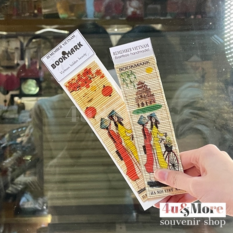 Kẹp sách mành tre phong cảnh Việt Nam