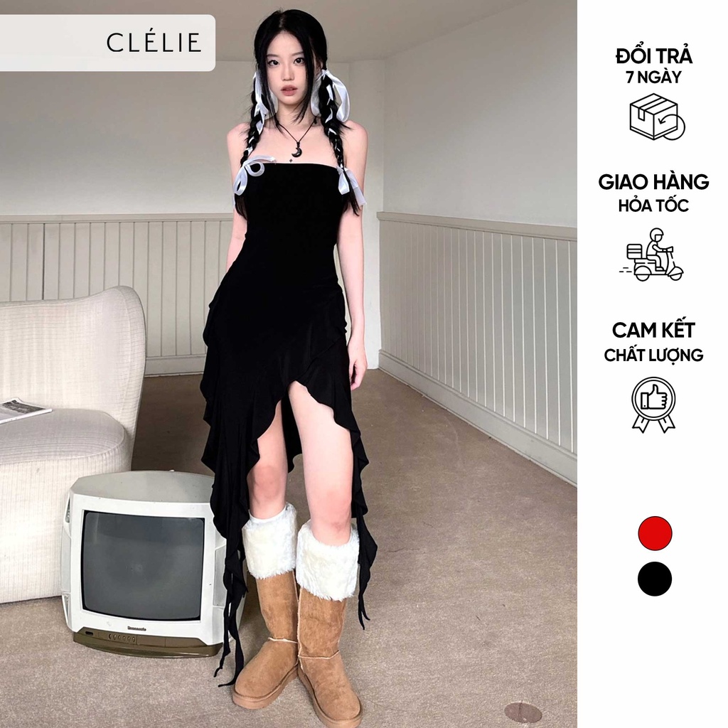 Đầm nữ body 2 dây dáng dài tua rua | TINKER DRESS - CLÉLIE