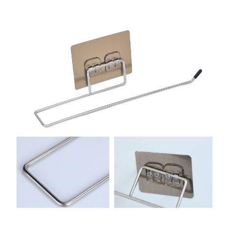 Giá Inox Dán Tường Treo Cuộn Giấy Vệ Sinh, Khăn Lau Bếp, Khăn Tắm - Móc Inox Treo Đồ Dán Tường