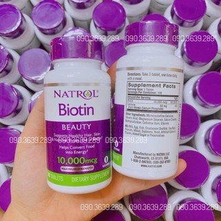Viên uống hỗ trợ mọc tóc biotin beauty 10000mcg 100 viên