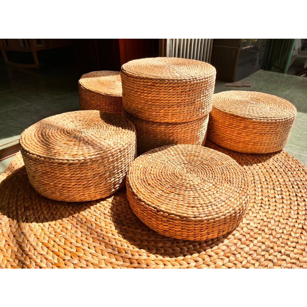 Đôn lục bình, ghế tròn bệt, bàn tròn lục bình hàng thủ công trang trí nhà cửa phong cách vintage