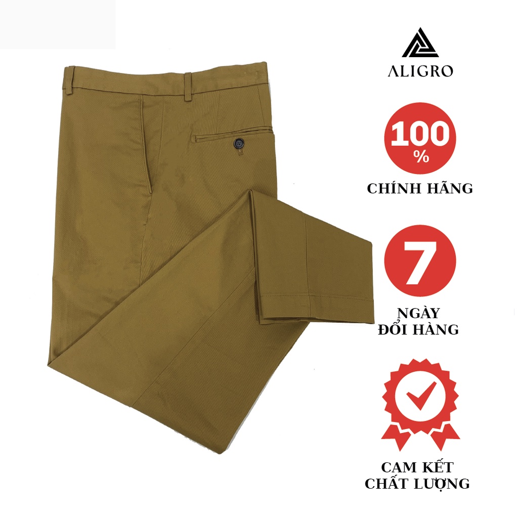 Quần kaki nam ALIGRO chất liệu kaki mềm mịn cao cấp dáng slimfit màu vàng ALGK019
