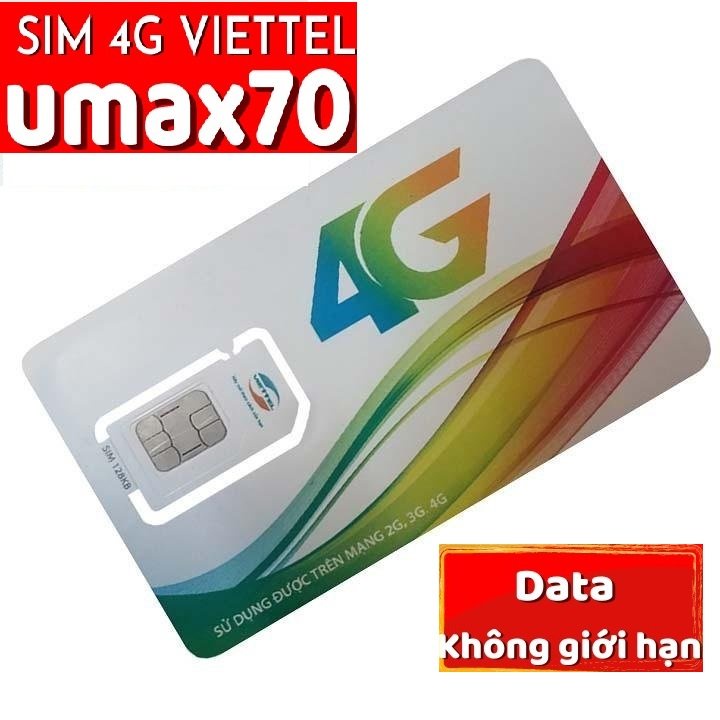 SIÊU SIM VIETTEL 3G 4G UMAX70 NHẬN NGAY 1 TỶ GB LƯỚT MẠNG INTERNET MỎI TAY
