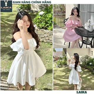 Đầm dự tiệc trễ vai tay bồng - Váy tiểu thư bánh bèo công chúa dáng xòe bồng bềnh ulzang hàn quốc - LAIKA