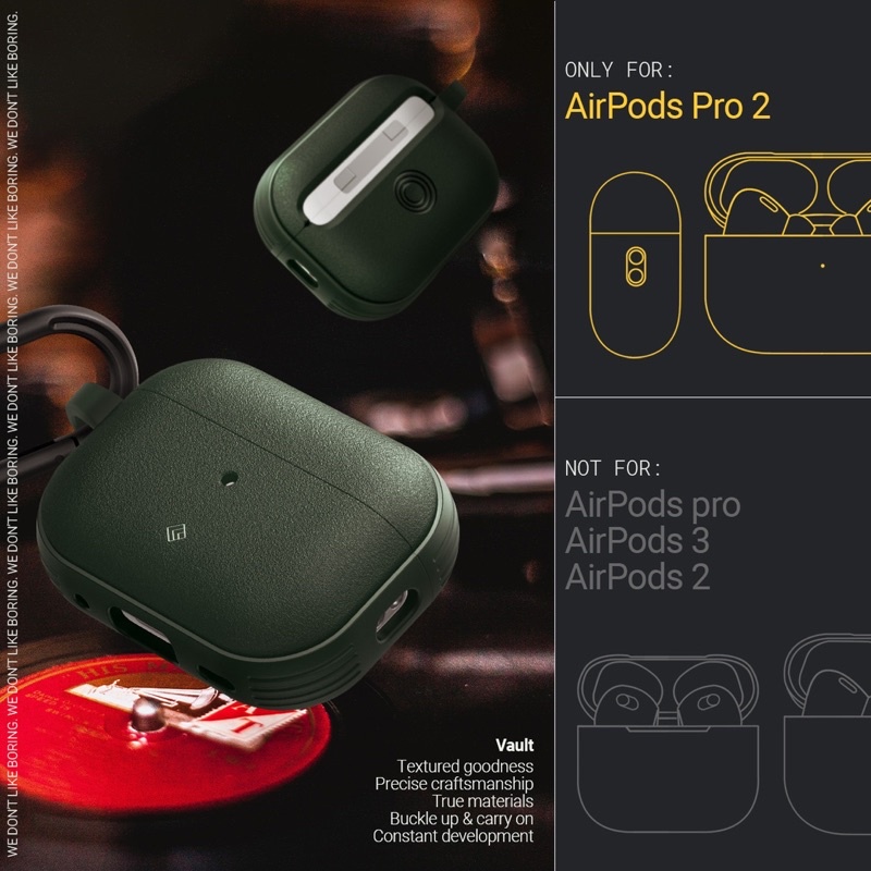 ỐP LƯNG SPIGEN CASEOLOGY APPLE AIRPOD PRO 2 VAULT MIDNIGHTGREEN- mới 100% bảo hành chính hãng hãng 12 tháng