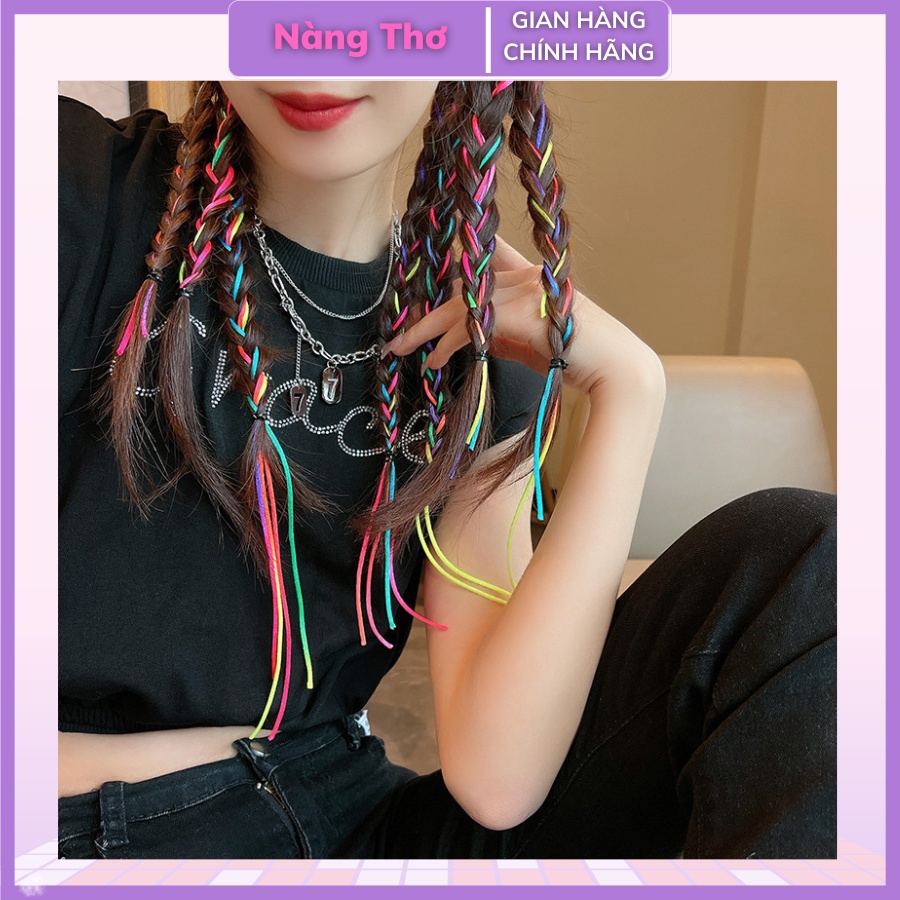 Dây Trang Trí Tóc Bện Dây Nhiều Màu Sắc Cho Nữ Thời Trang Phá Cách
