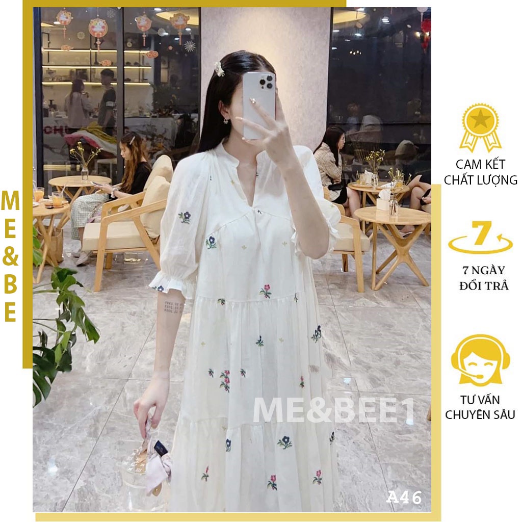 ĐẦM BẦU BABYDOLL HỌA TIẾT HOA NHÍ DÁNG MAXI FREESIZE - VÁY BẦU DỰ TIỆC CƯỚI CHÁT LỤA THÁI ĐẸP