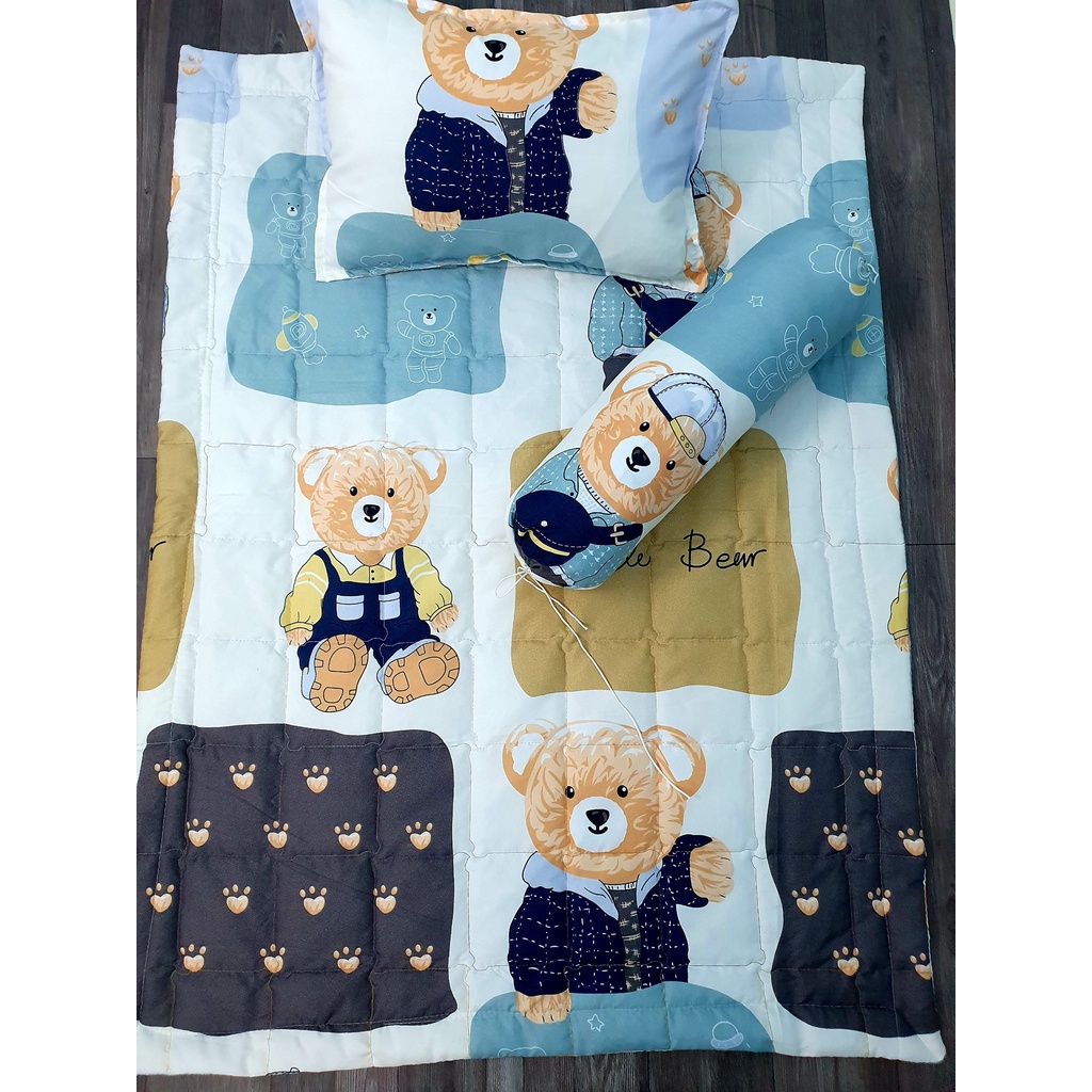 Bộ chăn gối cho bé đi học mầm non có ruột gối 0-5 tuổi siêu đẹp