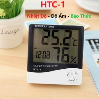 Nhiệt ẩm kế điện tử LCD HTC1, HTC-1, HTC01, HTC-01 đo nhiệt độ, độ ẩm, đồng hồ báo thức (có sẵn pin) chất lượng cao