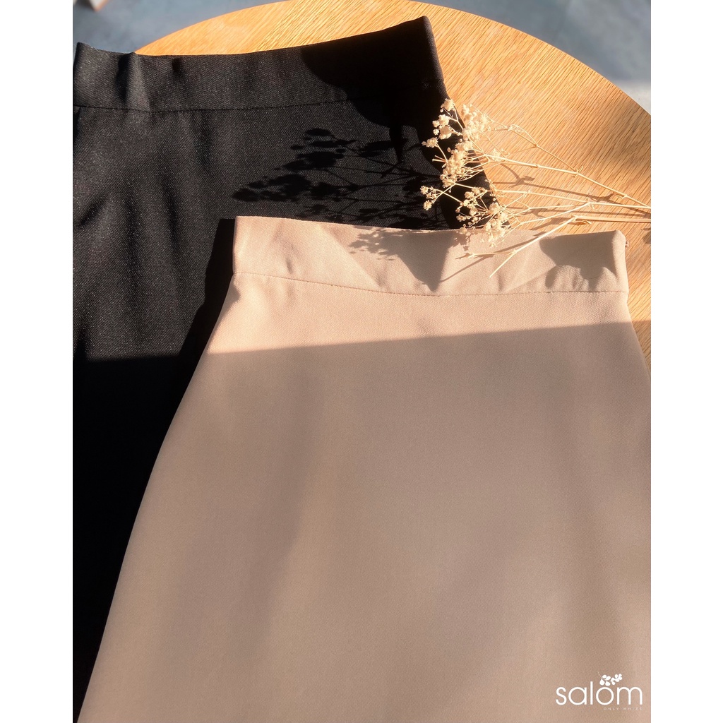 Chân váy khoá kéo xẻ tà trendy SALOM Shp018