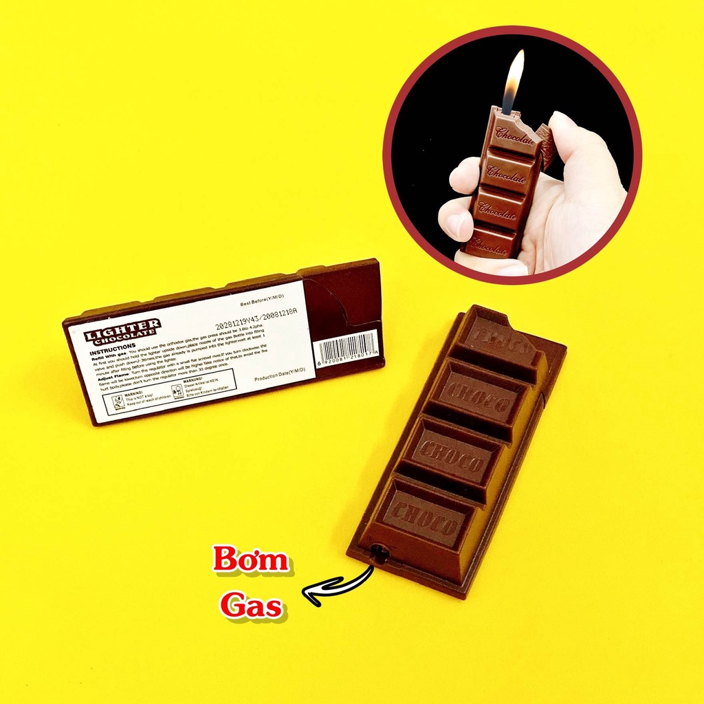 𝐇𝐨̣̂𝐩-𝙌𝙪𝙚̣𝙩-𝘽𝙖̣̂𝙩-𝙇𝙪̛̉𝙖 hình thanh kẹo CHOCOLATE (SOCOLA) - xài gaz