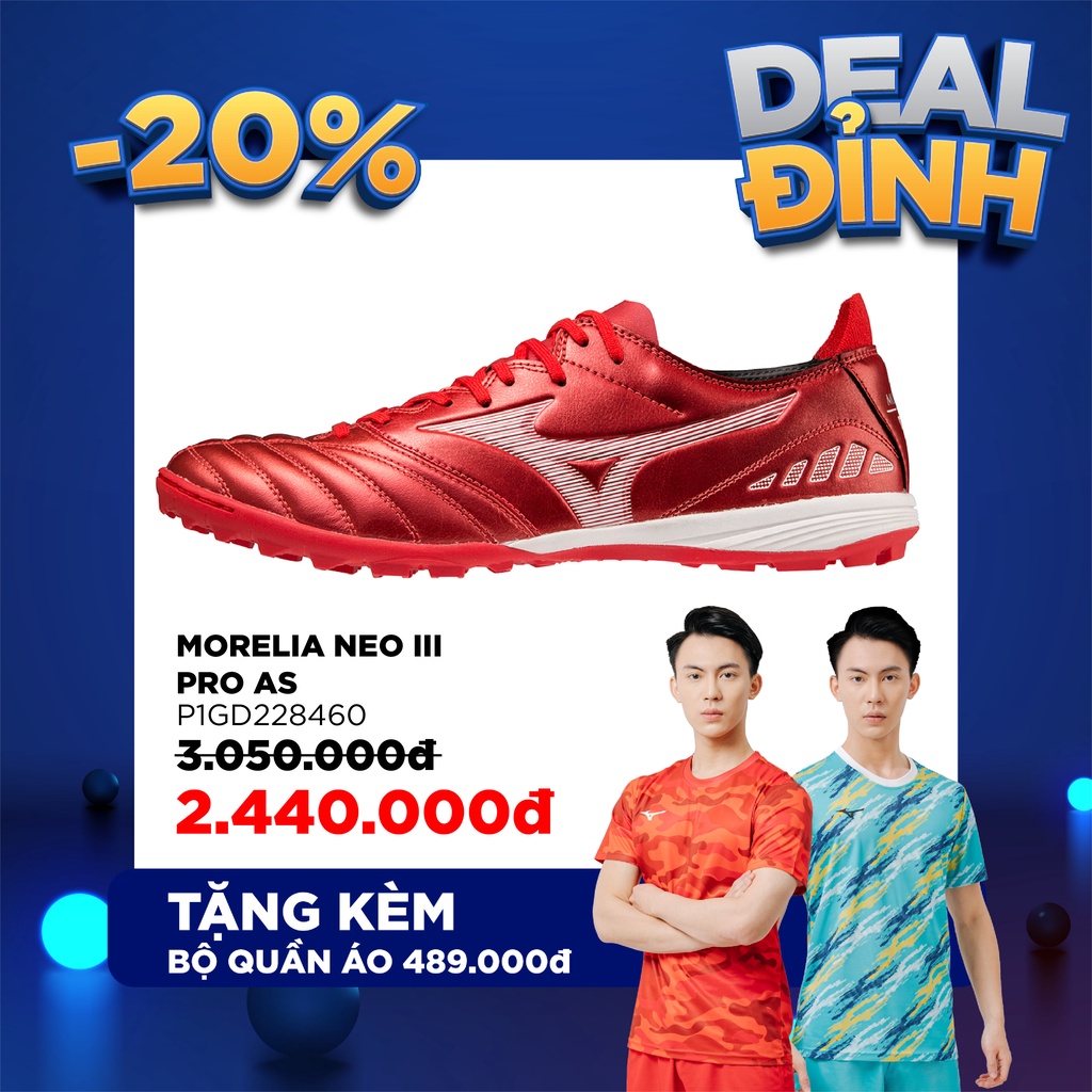 Mizuno Morelia NEO 3 Pro AS màu Đỏ Mận - Giày Bóng Đá Chính Hãng