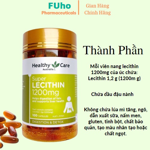 Viên Uống Đẹp Da Mầm Đậu Nành Healthy Care Super Lecithin 1200mg hỗ trợ