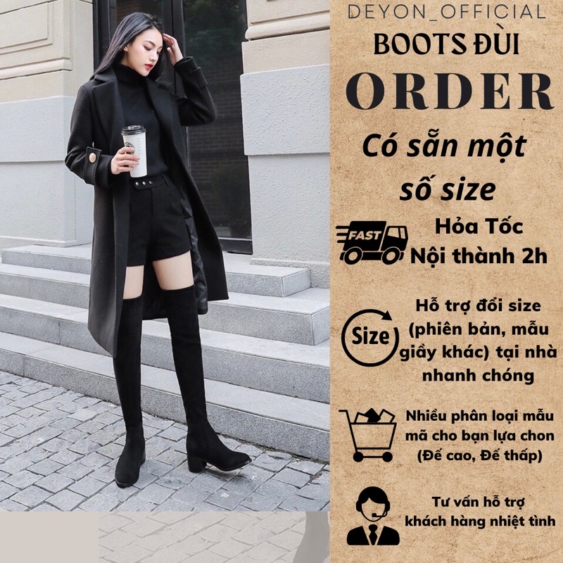 Boots cao cổ, boots đùi nữ bản cao cấp ôm chân đủ đế(3p;4,5p;6p;8p) bốt cao cổ, bốt đùi.