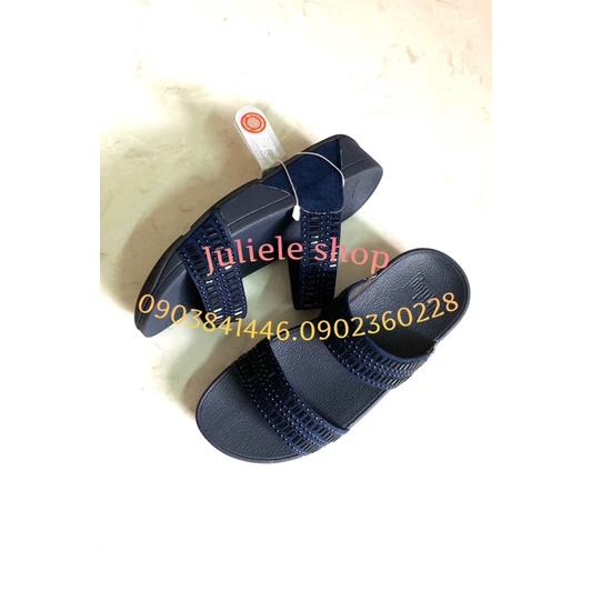 Dép quai ngang ủi đá xanh đen