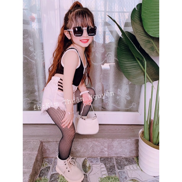 Sét áo dạt dài phối thắt eo cho bé gái 7-40kg