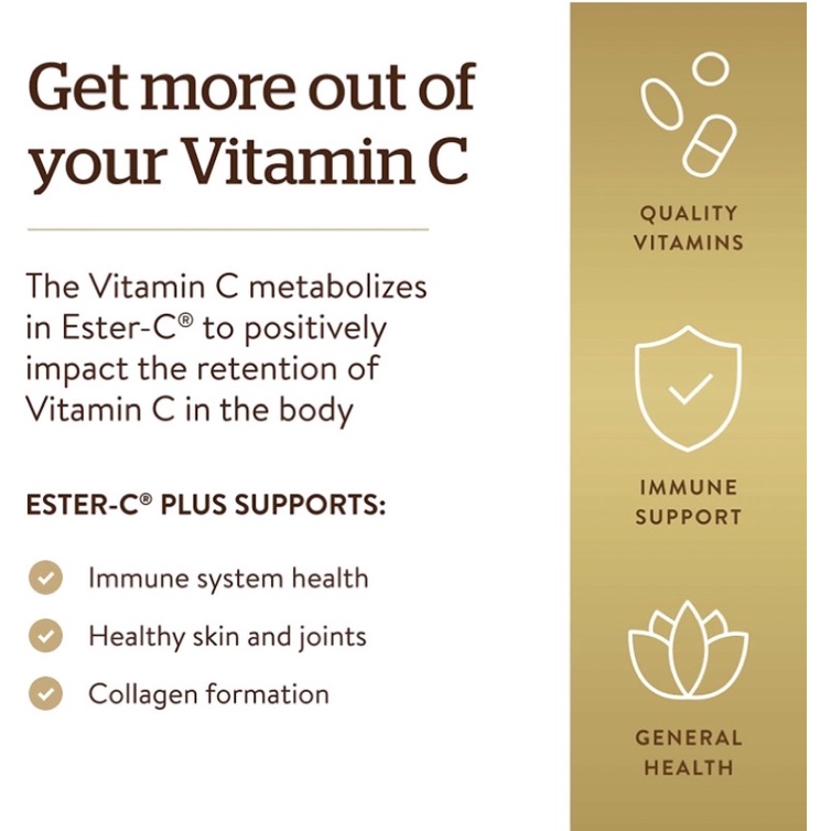 Viên chay Solgar Ester-C Plus Vitamin C Thế Hệ Mới 100v USA