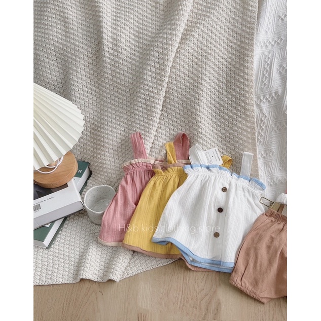 Bộ bé gái đũi hai dây kèm nơ đầu bé 8-20kg