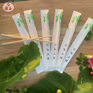Sét 1 thùng đũa bao giấy kín dùng 1 lần, đũa tách ăn một lần đóng màng bao giấy kín