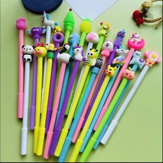 Combo 20 bút viết gel nước hình thú cute dễ thương - kèm túi đựng