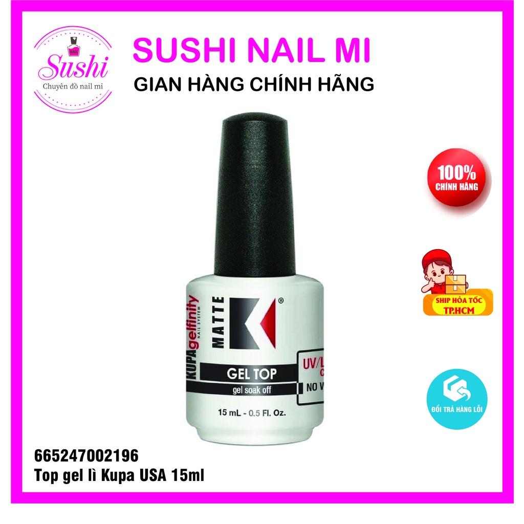 Base top, top lì Kupa nhập khẩu từ Mỹ chính hãng - liên kết gel chuyên dụng cho làm móng - Sushi nail mi