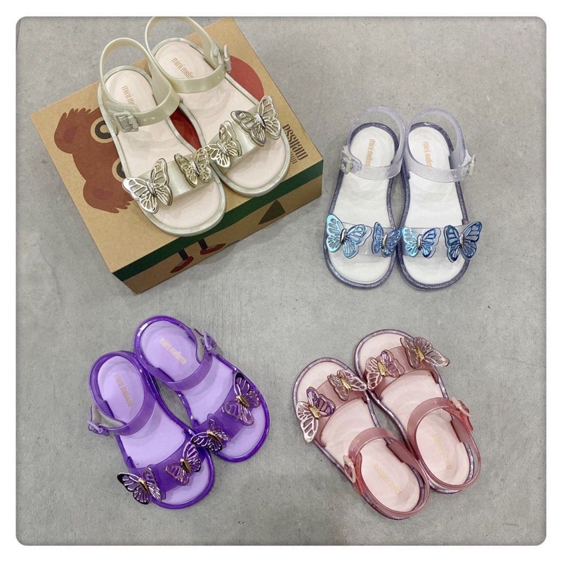 [Mini Melissa ] Sandal nhựa thơm mini melissa xuất dư mẫu bướm xinh cho bé gái