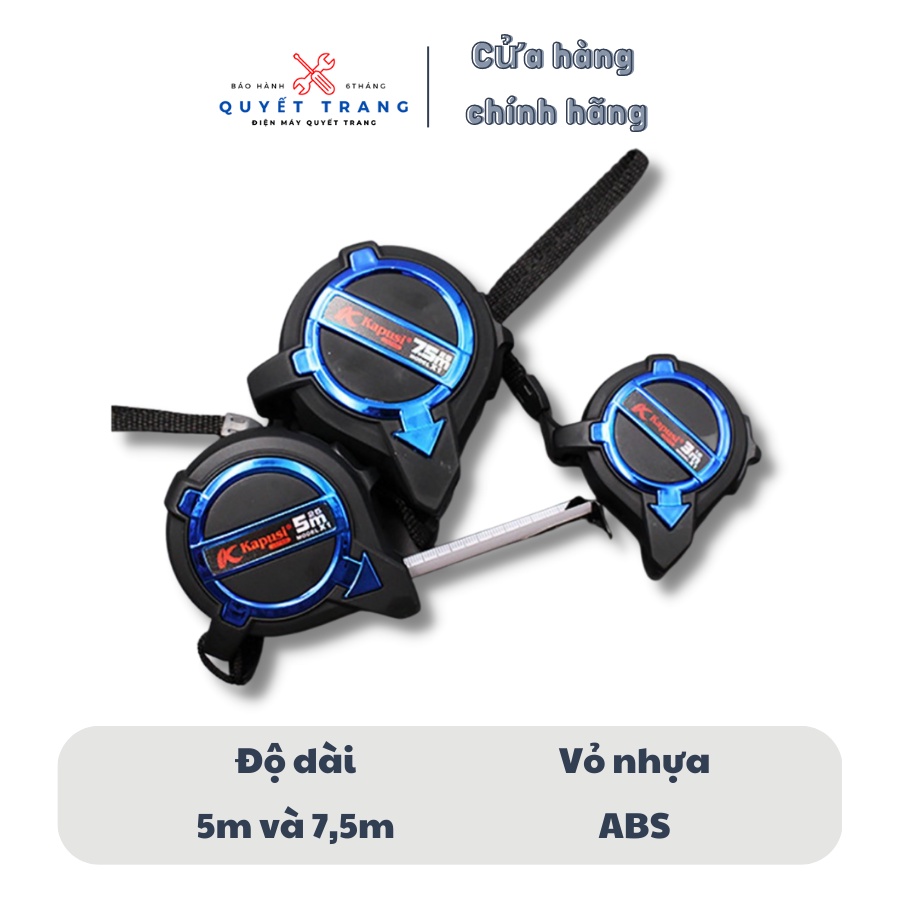 Thước Kéo, Thước Rút Kapusi 5m - 7,5m Hàng Đẹp Chắc Chắn Chống Trầy Chống Xước Chống Va Đập Siêu Bền