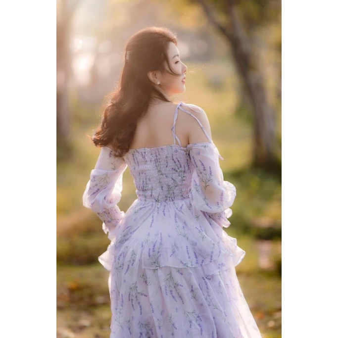 SIÊU SALE ĐẦM VOAN XẾP TẦNG , ĐẦM HAI DÂY KẾT HỢP TAY ÁO DÀI PHỒNG THANH LỊCH KHI ĐI CHƠI CN (HÀNG MỚI)