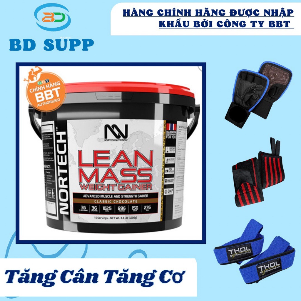 Nortech Lean Mass Gainer, Sữa Tăng Cân Tăng Cơ, Bổ Sung 69G Protein