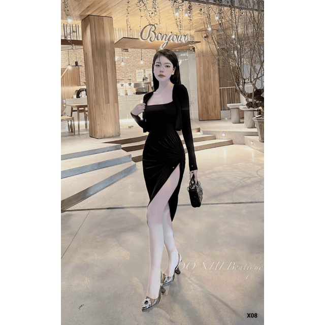 DÀNH RIÊNG CHO NÀNG - ĐẦM  KÈM KHOÁC XOẮN HÔNG CHẤT COTTON SIÊU MỊN MÁT XẺ TÀ CỰC QUYẾN RŨ CUỐN HÚT - UP SHOP VALENTINA