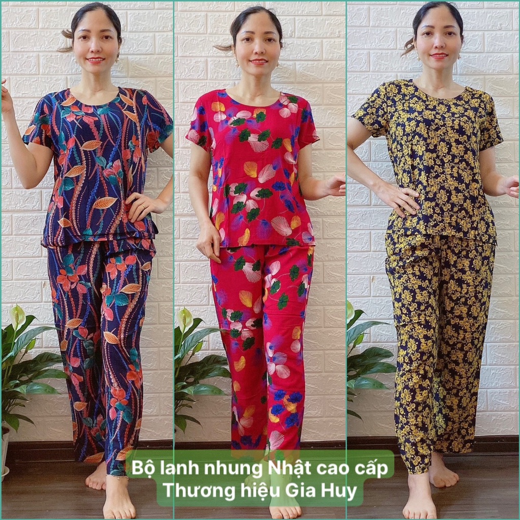 Bộ Lanh Gia Huy Trung Tuổi quần dài ống côn