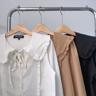 Sơ mi bigsize bèo dọc cổ buộc nơ (OOTD BIGSIZE 60-90kg)