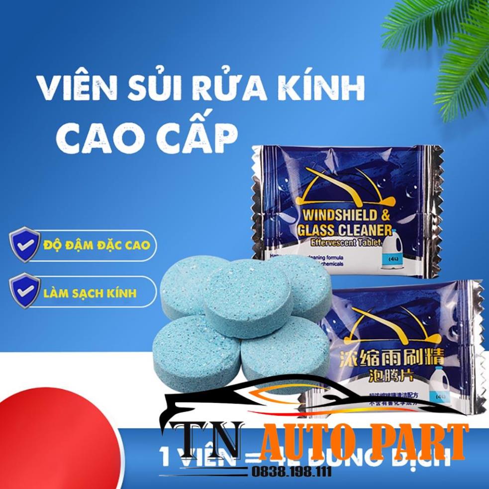 Viên Sủi Rửa Kính Ô Tô Xe Hơi Đậm Đặc Tiện Dụng (Hàng Loại 1, 1 viên = 4L)