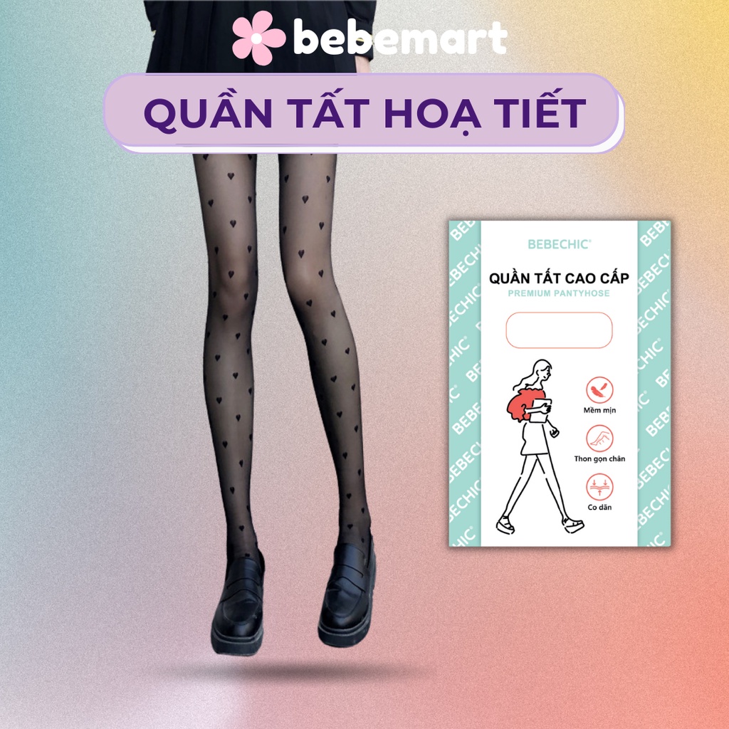 Quần Tất Hoạ Tiết Chấm Bi - Trái Tim Co Giãn Cao Cấp BEBECHIC QT03 (BẢO HÀNH 1 ĐỔI1)