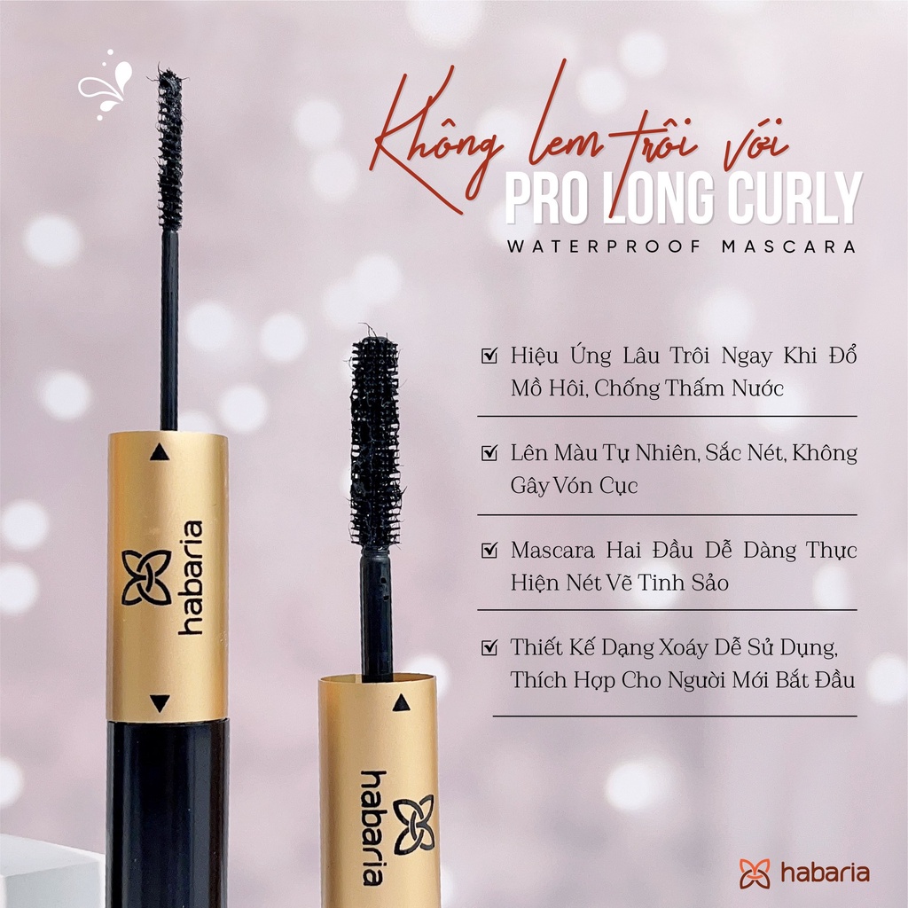 CHUỐT MI HAI ĐẦU HABARIA PRO LONG CURLY MASCARA  TIỆN LỢI DỄ THAO TÁC, LÀM CONG MI DÀY MI, KHÔNG LEM KHÔNG TRÔI