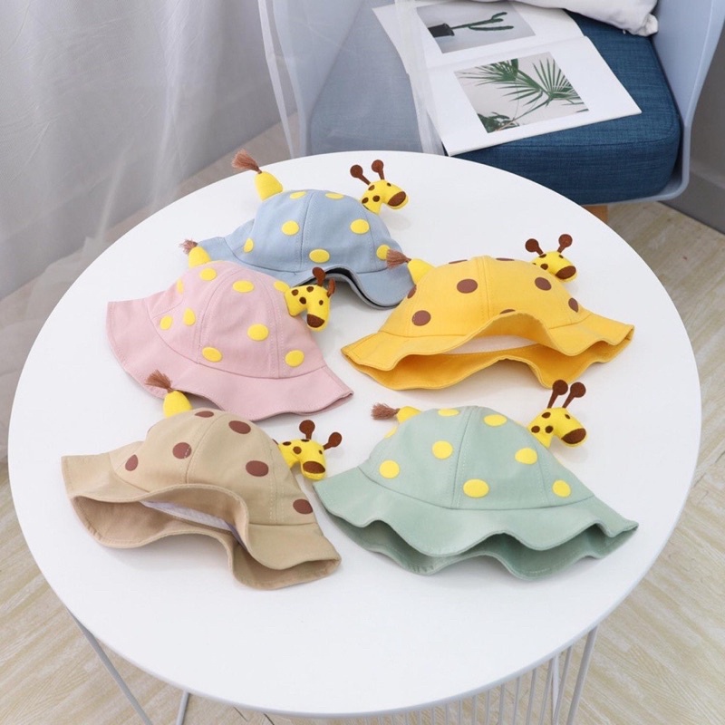 Mũ vành tròn hươu cao cổ 3D cho bé mầm non đi học mẫu giáo đi chơi NGỌC BÍCH BABY SHOP