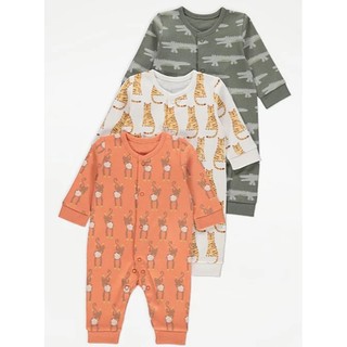 Set 3 sleepsuit không bàn họa tiết vằn cam George UK