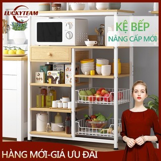 Kệ bếp nhiều tầng để được lò vi sóng, rổ rá nồi niêu, giá để đồ phòng bếp đa năng nhiều tầng tiện sử dụng FU210