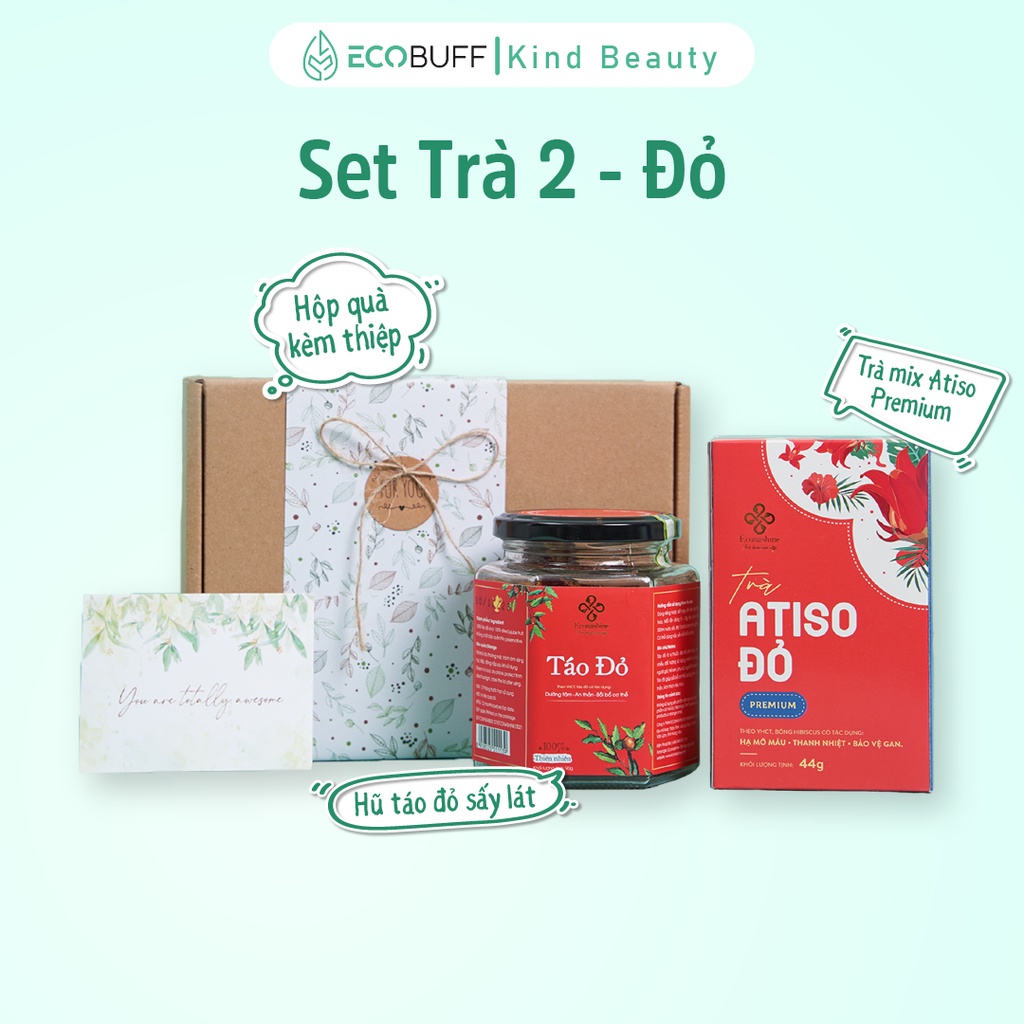 Quà tặng cho nữ Quà tặng mẹ tặng bà Ecobuff set Detox, Set Thư Thái, Set trà Thảo mộc